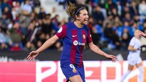 Mariona celebra uno de sus goles contra el Real Madrid
